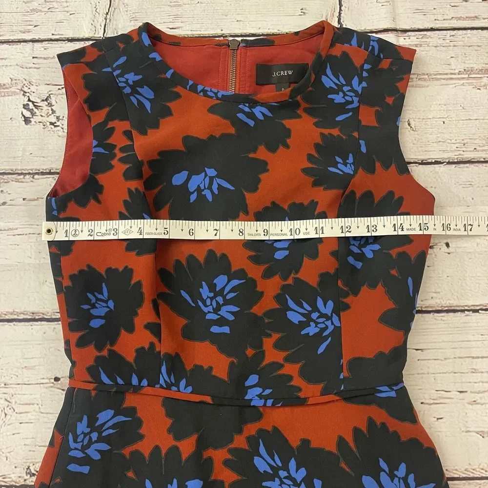 JCrew Firework Floral Red Dress Fit Flare Size 0‎ Women's
